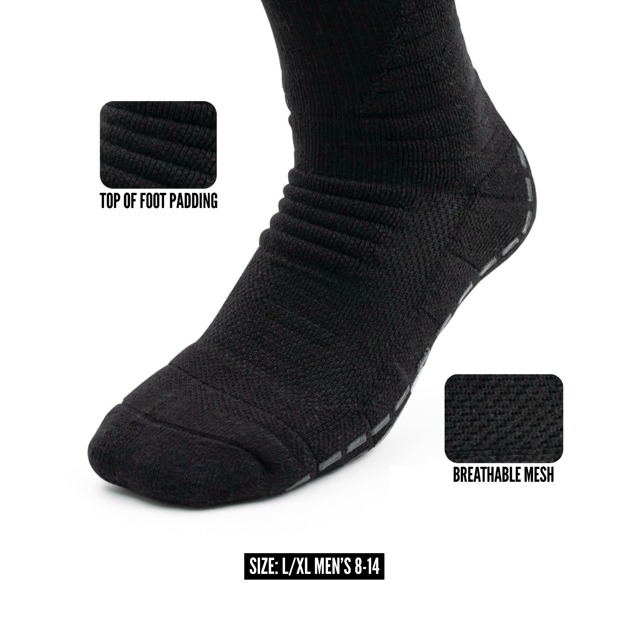 Refend Scrunch Grip Socks Black