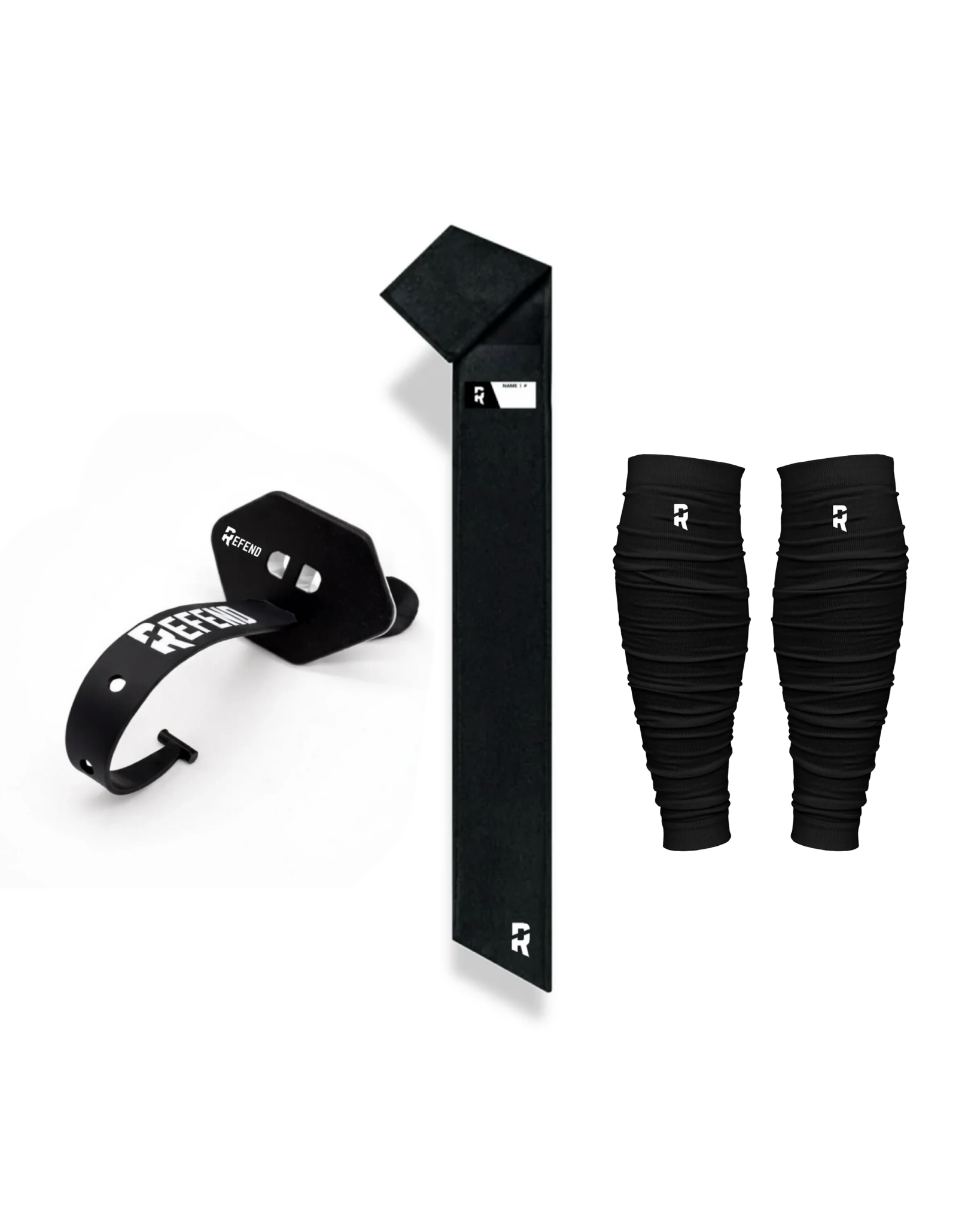 Black Skill Kit Mouthguard, Towel, Leg Sleeves