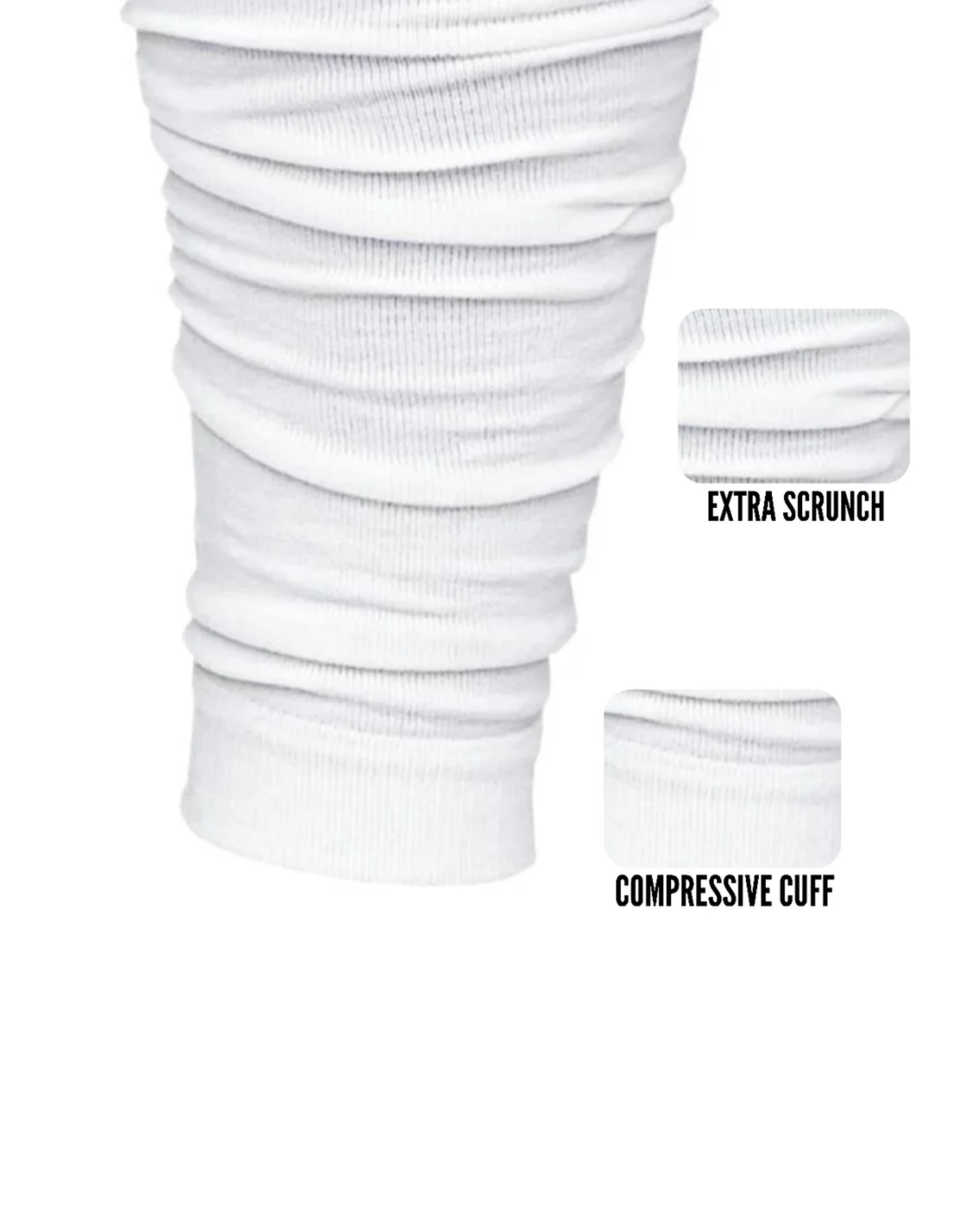 Refend Scrunch Leg Sleeves White