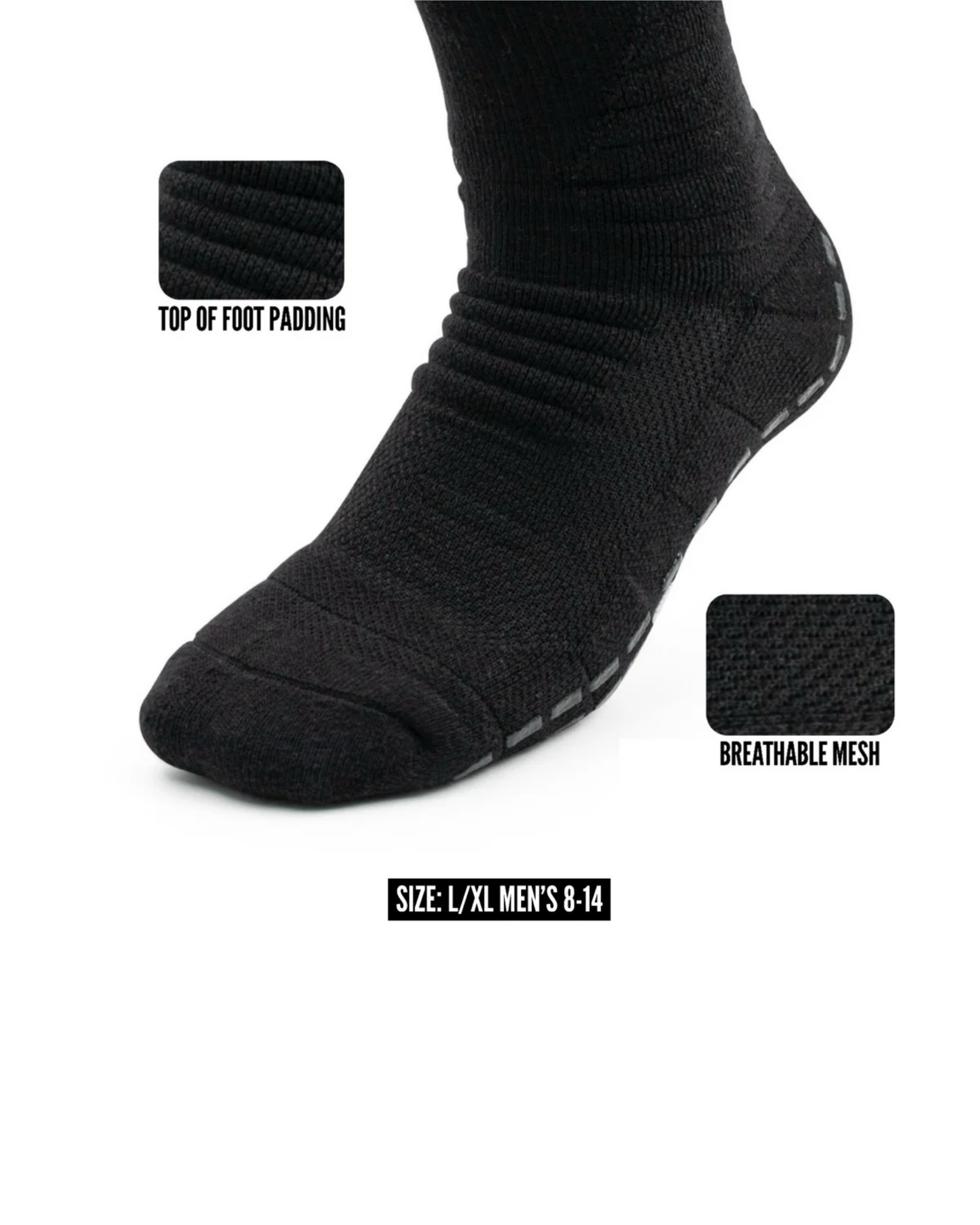 Refend Scrunch Grip Socks Black